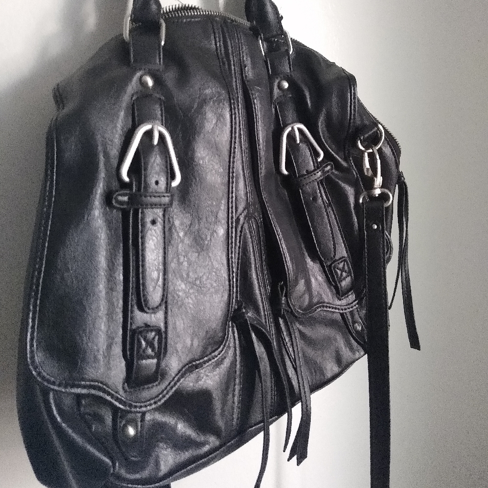 Kooba Black Zipper and Buckle Handbag Purse
